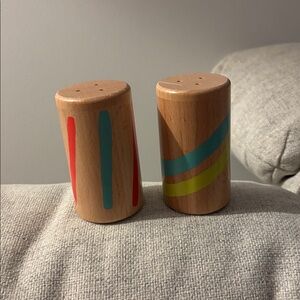 LOVEVERY Wooden Sound Cylinders - Colorful Wooden Salt and Pepper Shakers
